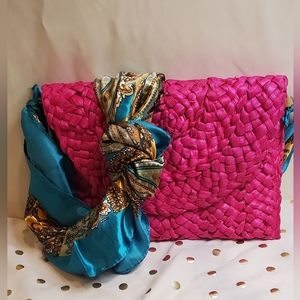 Woven Raffia Clutch Bag